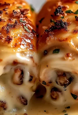 Kurczak faszerowany pieczarkami i serem w maślanym sosie czosnkowym